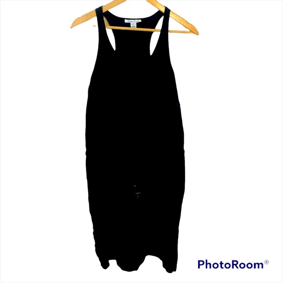 Black Silk Bathing Suit Cover Up Tank Sun Dress - Picture 1 of 7